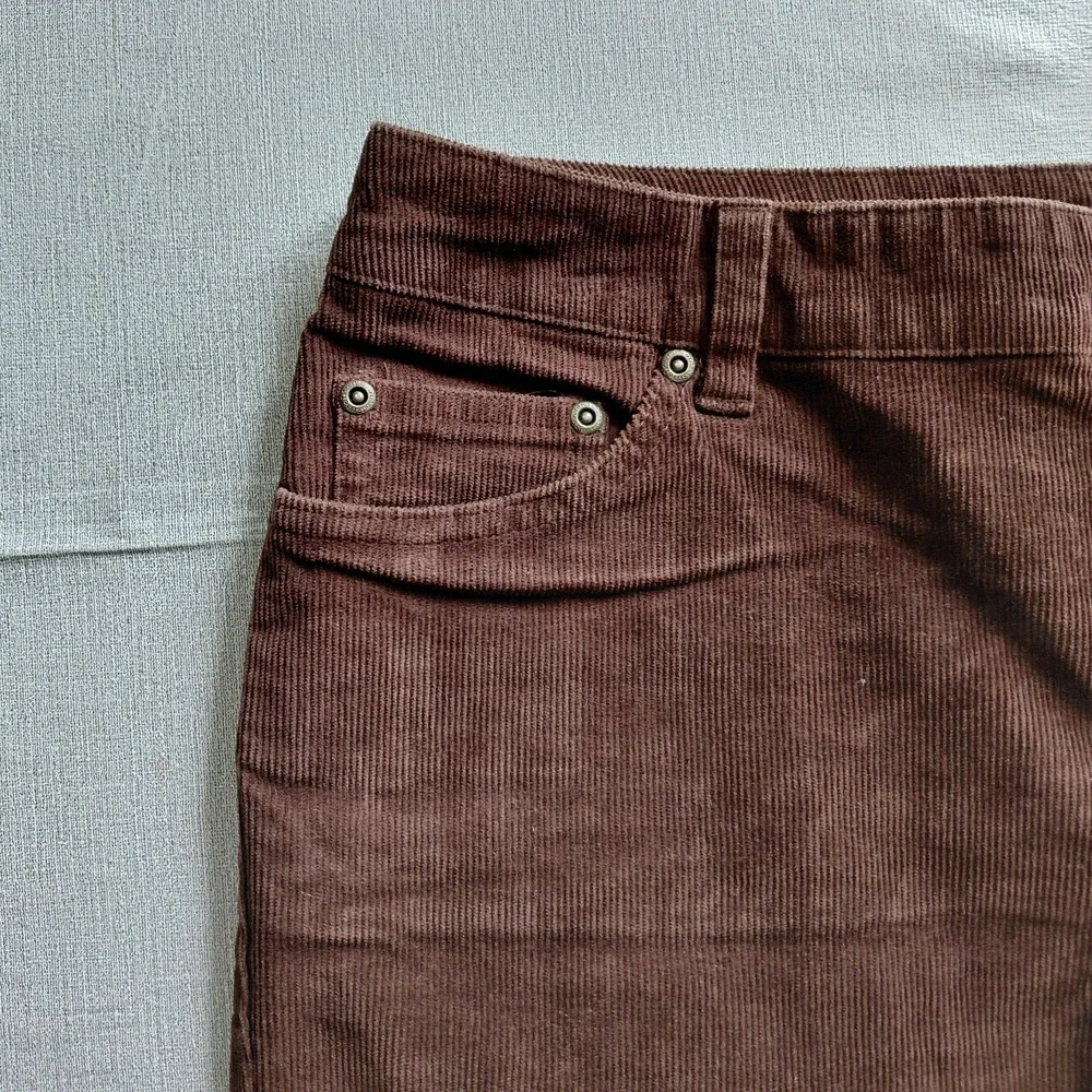 St. John's Bay Secretly Slender Bootcut Corduroy Pants Women's 10 Brown Mid Rise - Picture 3 of 13